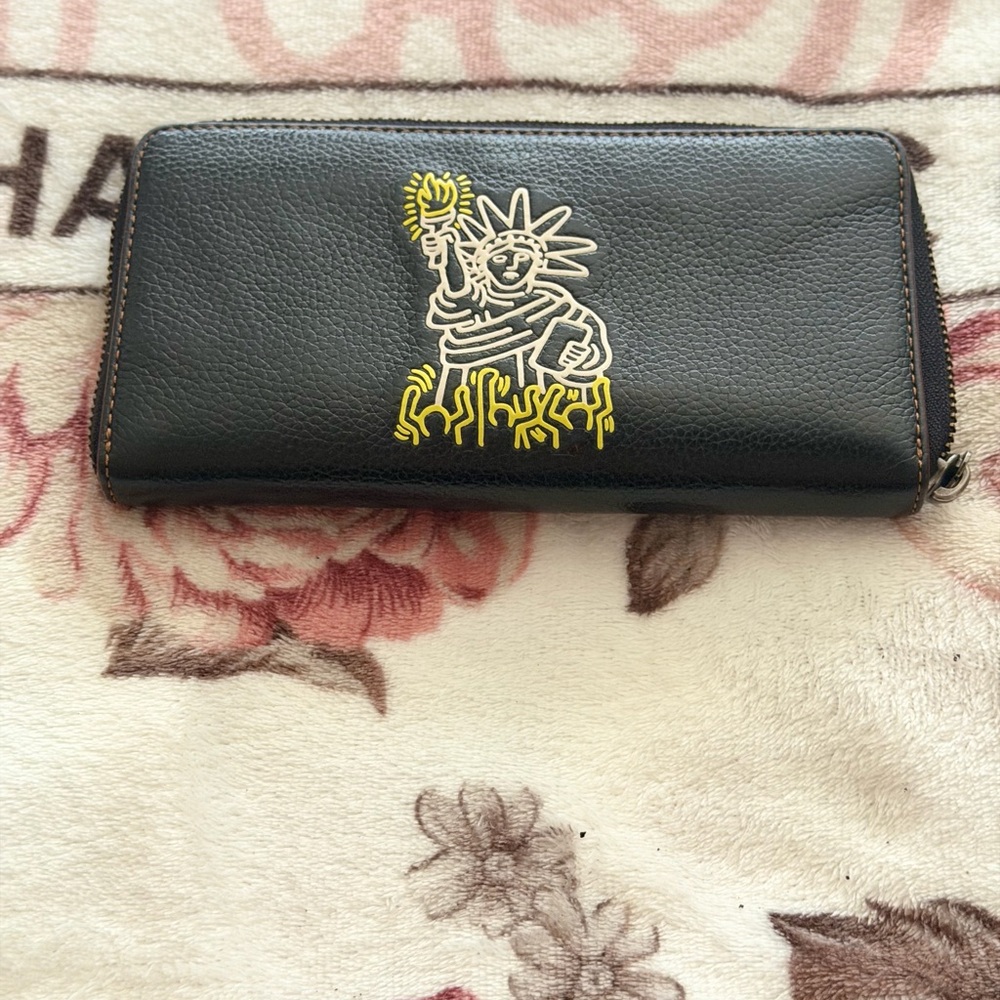 RARE Coach X Keith Haring Accordion Zip Wallet